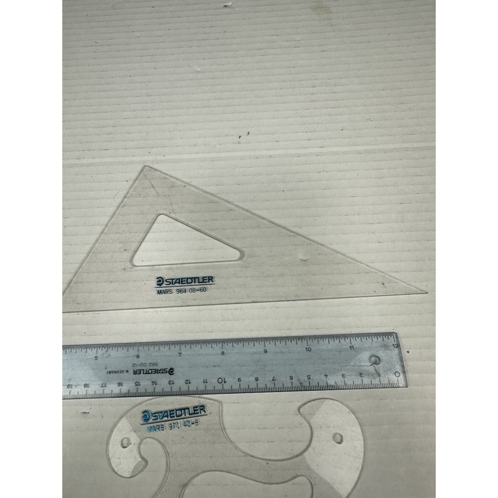 VTG Staedtler Mars Quickbow Drafting Instrument And Ruler,triangle,letter Guide - Picture 3 of 5